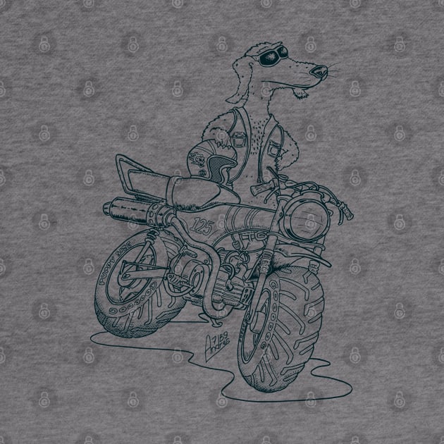 Daxhund and his motorcycle by Andres7B9